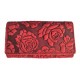 Dámská kožená peněženka červená růže