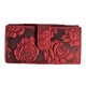 Dámská kožená peněženka červená růže