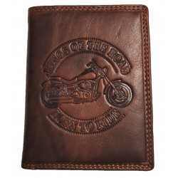 Pánská kožená peněženka motocykl - BORN TO RIDE