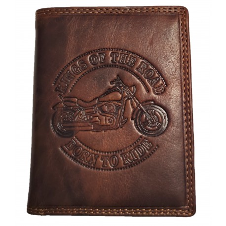 Pánská kožená peněženka motocykl - BORN TO RIDE