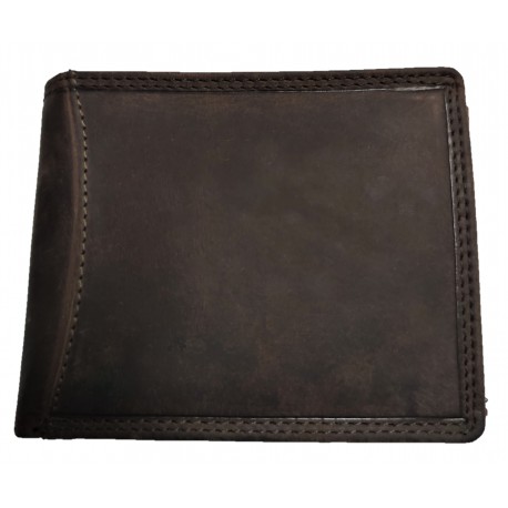 Pánská kožená peněženka se zadní kapsou tmavě hnědá