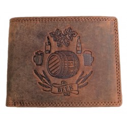 Luxusní kožená peněženka BEER - hnědá
