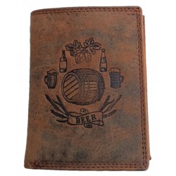 Kožená hnědá pivní peněženka 