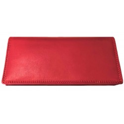 Kožená velká peněženka červená