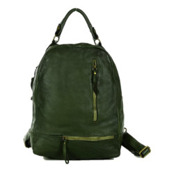 Kožený ručně šitý batoh tmavě zelený