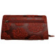 Dámská kožená peněženka růže červená