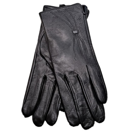 Kožené zateplené černé rukavice