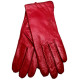 Kožené zateplené červené rukavice