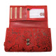 Dámská kožená peněženka kytka červená
