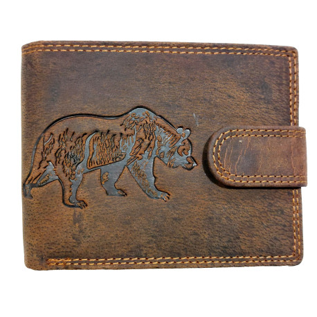 Kožená peněženka medvěd brown