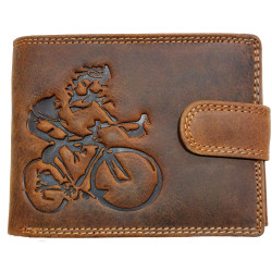 Kožená peněženka cyklista brown