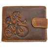 Kožená peněženka cyklista brown
