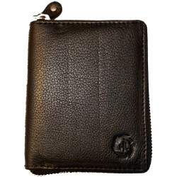 Černá kožená peněženka na zip