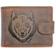 Kožená peněženka hnědý vlk