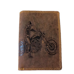 Motorkářská kožená peněženka