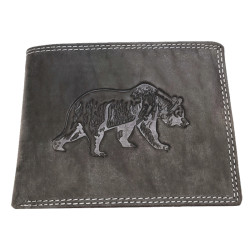 Kožená peněženka medvěd šedý
