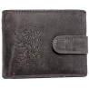Kožená peněženka ČESKÝ LEV se zapínáním black
