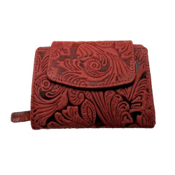 Dámská kožená peněženka KVĚTY RED L