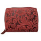Dámská kožená peněženka kytka červená