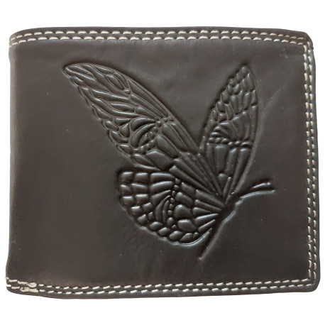 Kožená peněženka MOTÝL BLACK
