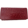 Kožená peněženka květy RED BORDO